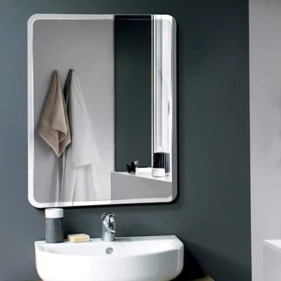The Range Frameless Rectangular Wall Mirror with Smooth Edges - White