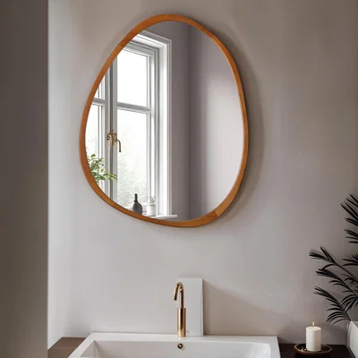 The Range Orta - Pebble Mirror with Wood Frame - 89x71cm - Brown