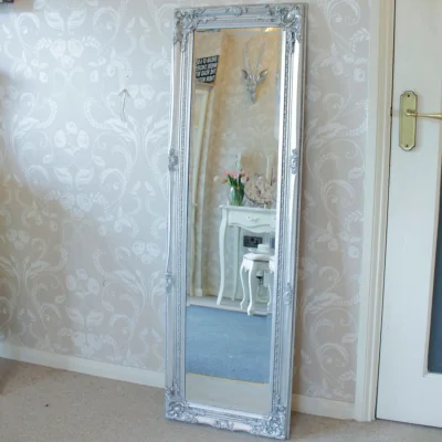 The Range Tall Silver Ornate Mirror 47cm x 142cm - Silver