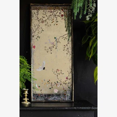 Rockett St George Beautiful Pink Chinoiserie Decorative Mirror