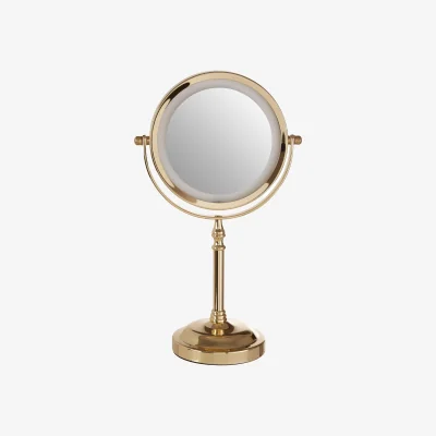 The Range Cassini Gold Colour Iron LED Table Mirror - Gold