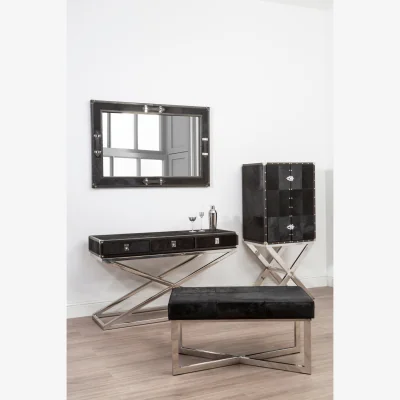 The Range Puzzle Wall Mirror with Cut Out Frame - Black