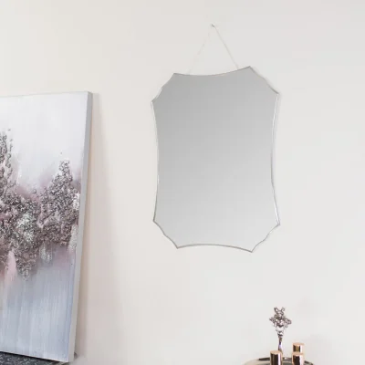 The Range Art Deco Frameless Bevelled Wall Mirror - clear