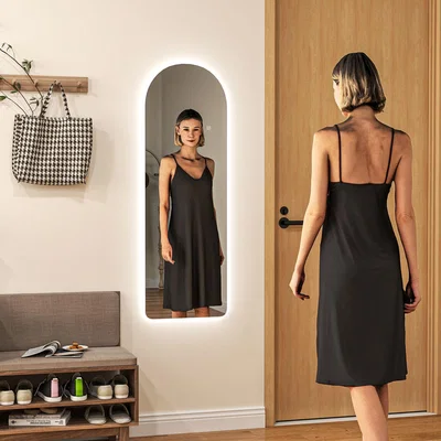 The Range HOMCOM Full Length Mirror Dimming 3 Colour Lights Wall Mirror