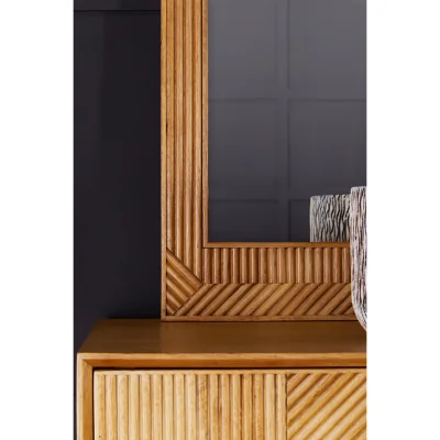 The Range Adelere Champagne Finish Scallop Wall Mirror - Natural