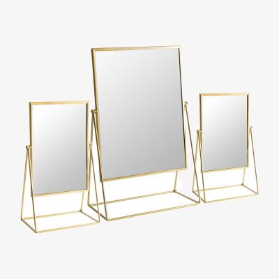 The Range Harbour Housewares 3 Piece Square Dressing Table Mirror Set - 2 Sizes - Gold