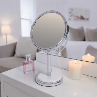 The Range Showerdrape Opera 3x Magnifying Chrome Oval Vanity Mirror - White