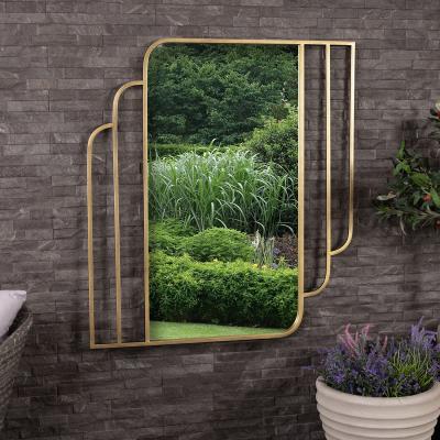 The Range Prague Rectangular Mirror Weather Resistant - Gold