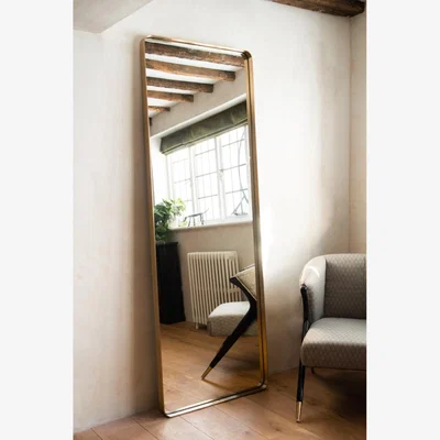 Rockett St George Giant Slim Full-Length Mirror With Rounded Gold Surround