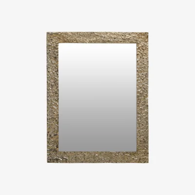 The Range Brussels Rustic Vintage Silver Finish Wall Mirror - Gold