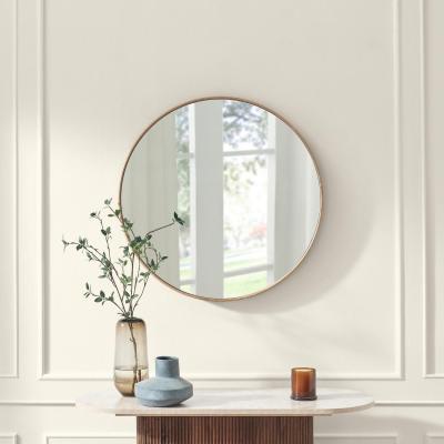 The Range Inga Oak Wood Medium Round 80cm Wall Mirror - Oak