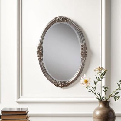 The Range Classic Rose Detailed Oval Wall Mirror - Silver