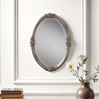 The Range Classic Rose Detailed Oval Wall Mirror - Silver