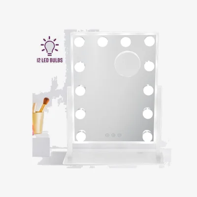 The Range GloBrite 12 LED Hollywood Dressing Table Mirror - White - White