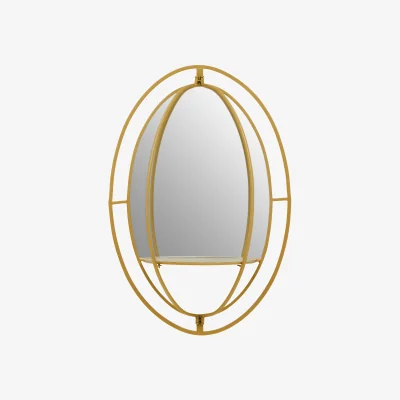 The Range Marseille Gold Finish Oval Border Wall Mirror - Gold