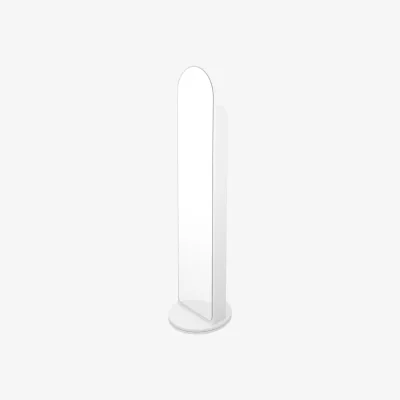 The Range Rotating Arch-Top Full-Length Mirror with Integrated Rack - White