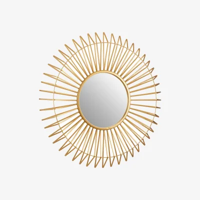 The Range Hawthorne Antique Grey Finish Wall Mirror - Gold