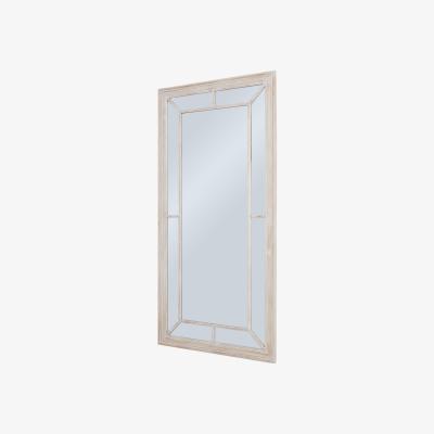 The Range Rustic Washed Wood Window Mirror - Brown