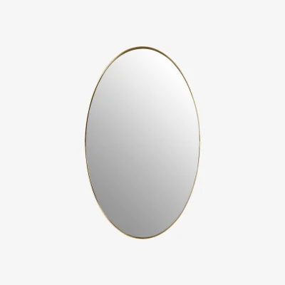 The Range Stockholm White High Gloss Round Wall Mirror - Gold