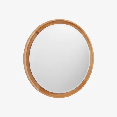 The Range Hawthorne Antique White Finish Wooden Grid Wall Mirror - Natural