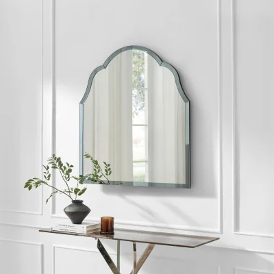 The Range Opaline Blue Ornate Large Arch Wall Mirror - Blue