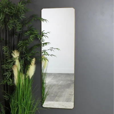 The Range Tall Brushed Wall, Floor, Leaner Mirror - Gold