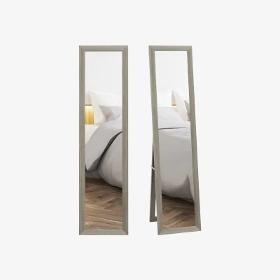 The Range HOMCOM Full Length Mirror Farmhouse Wall Mirror Hanging Freestanding Grey - Grey