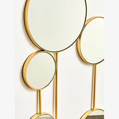 The Range Athena Medium Round Wall Mirror With Gold Frame - Gold