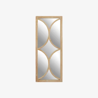 The Range Kyra Grey Wash Elm Wood Wall Mirror - Brown