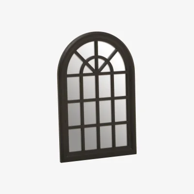 The Range Ando Large Square Gold Finish Wall Mirror - Black