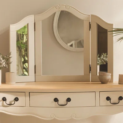 The Range Juliette Dressing Table 3-Way Mirror - Champagne