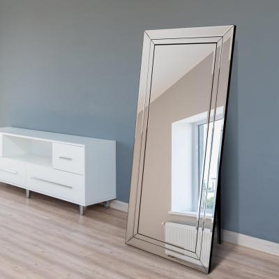 The Range MirrorOutlet Double Bevel Modern Venetian Cheval Free Standing Mirror 170 X 58cm - All glass