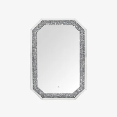The Range Emerald Cut LED Crystal Effect Mirror - Silver