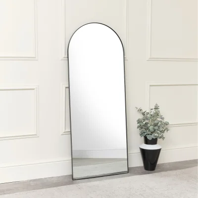 The Range Large Arched Leaner Mirror - Black