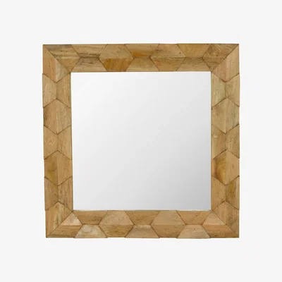 The Range Pineapple Carved Square Mirror - Orange
