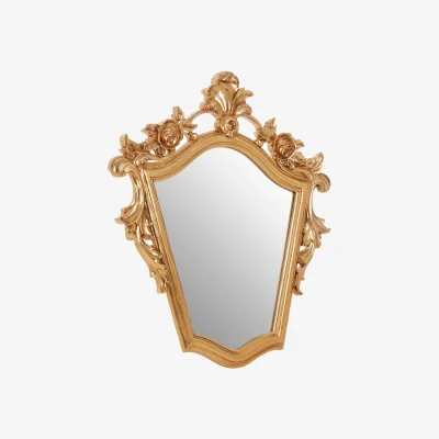 The Range Vasari Antique Grey Ornate Wall Mirror - Gold