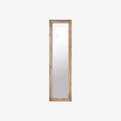 The Range Florence Large Wall Mirror with Brushed Acacia Wooden Frame - Brushed Acacia / 75cm
