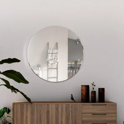 The Range MirrorOutlet All Glass Bevelled Classic Design Round Mirror 60 x 60CM - Clear