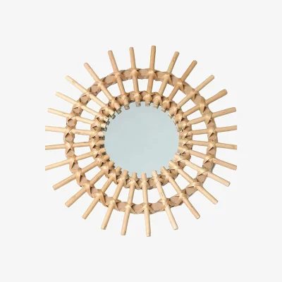 The Range Rattan Wall Mirror Flower - Natural rattan / GlassRattanWood