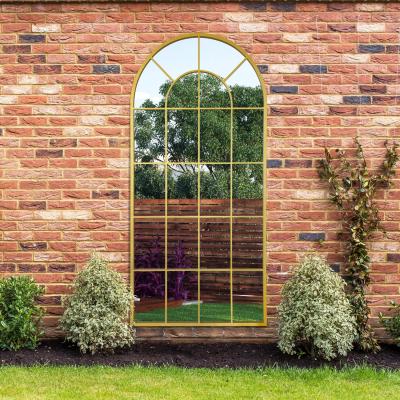 The Range Arcus Gold Arched Garden Mirror  - Gold