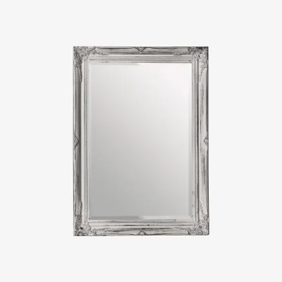 The Range Brussels Distressed White Finish Wall Mirror - White