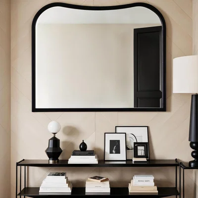 The Range Garda - Irregular Wall Mirror - Black - 80x65cm - Black