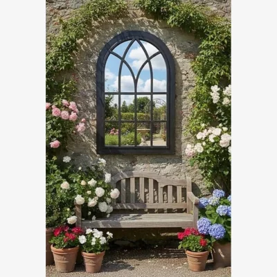The Range Arched Window Style Soho Mirror Gothic Plastic Wall Indoor/Outdoor Décor