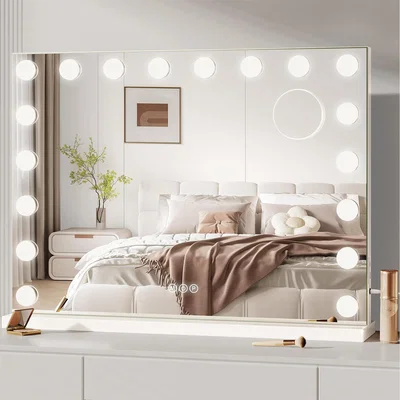 The Range Large Hollywood Vanity Mirror with 18 LED - White