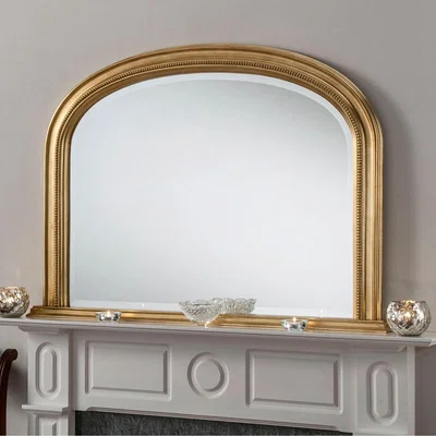 The Range Amelia Arched Overmantle Mirror - Gold