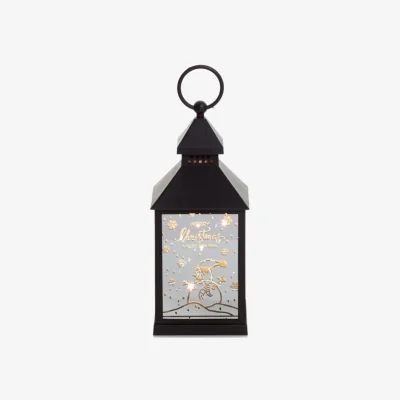 The Range Snowman Mirror Lantern 24cm - Black