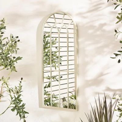 The Range Somerset Cream Medium Arched Window 90x40cm Garden Mirror - Cream