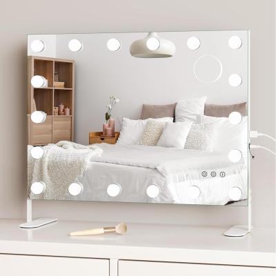 The Range Hollywood LED Vanity Mirror with 18 Dimmable Bulbs - White
