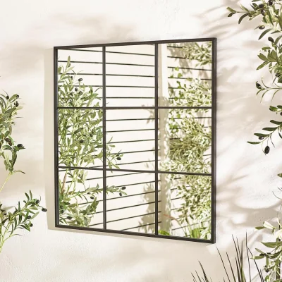 The Range Yoko Black Medium Window 80x80cm Garden Mirror - Black