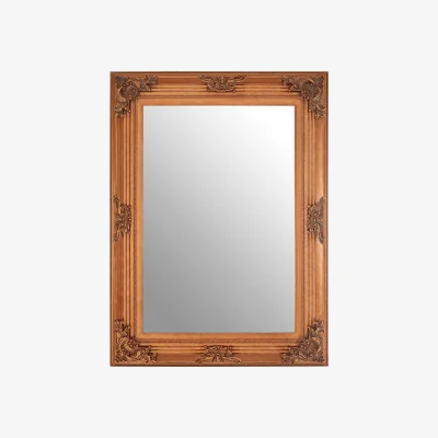 The Range Adelere Champagne Finish Square Ornate Wall Mirror - Gold